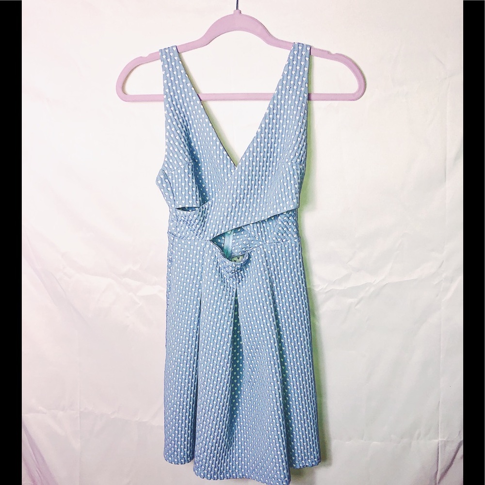 Zara cut out dress with small white hearts